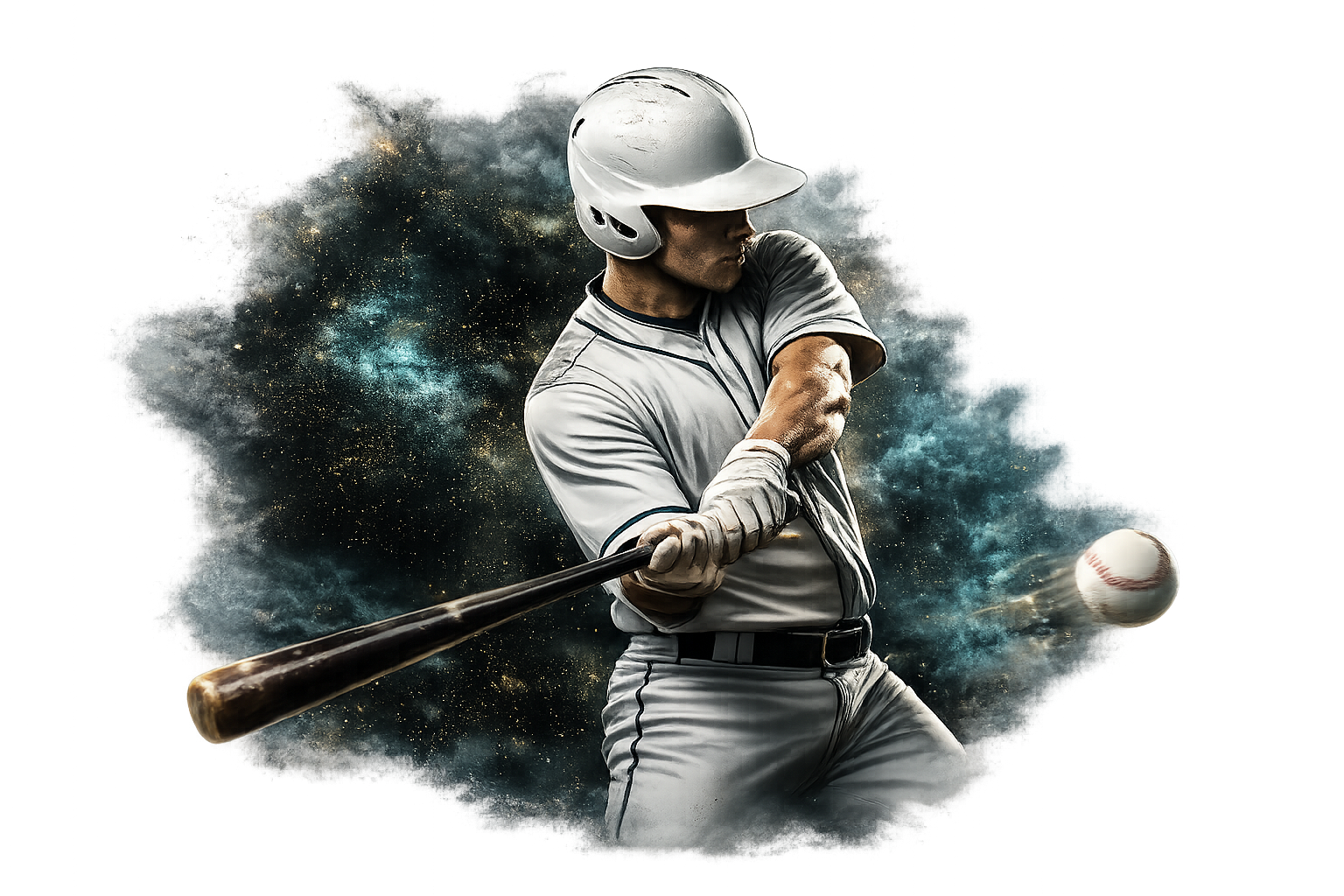 Player swinging at a baseball
